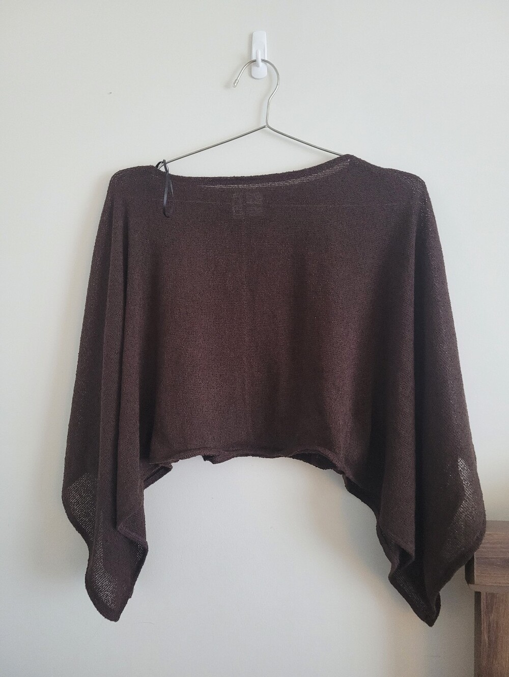 H&M Dark Brown Cropped Poncho Sweater